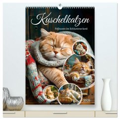 Cover Kuschelkatzen - Fellnasen im Schlummerland (hochwertiger Premium Wandkalender 2026 DIN A2 hoch), Kunstdruck in Hochglanz