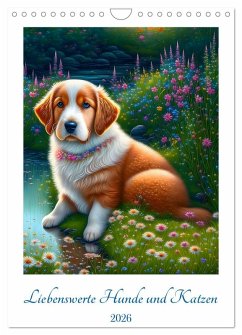 Cover Liebenswerte Hunde und Katzen (Wandkalender 2026 DIN A4 hoch), CALVENDO Monatskalender