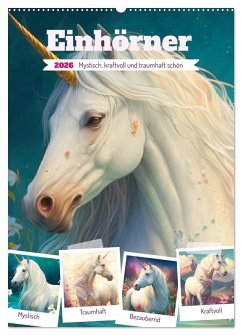 Cover Einhörner. Mystisch, kraftvoll und traumhaft schön (Wandkalender 2026 DIN A2 hoch), CALVENDO Monatskalender