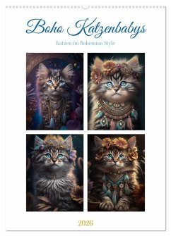 Boho Katzenbabys (Wandkalender 2026 DIN A2 hoch), CALVENDO Monatskalender Boho Katzenbabys (Wandkalender 2026 DIN A2 hoch), CALVENDO Monatskalender