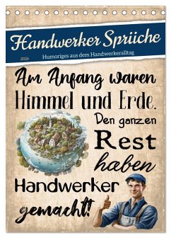 Cover Handwerker Sprüche (Tischkalender 2026 DIN A5 hoch), CALVENDO Monatskalender