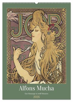 Alfons Mucha - Eine Hommage in zwölf Monaten (Wandkalender 2026 DIN A2 hoch), CALVENDO Monatskalender Alfons Mucha - Eine Hommage in zwölf Monaten (Wandkalender 2026 DIN A2 hoch), CALVENDO Monatskalender