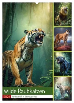 Wilde Raubkatzen (Wandkalender 2026 DIN A2 hoch), CALVENDO Monatskalender Wilde Raubkatzen (Wandkalender 2026 DIN A2 hoch), CALVENDO Monatskalender