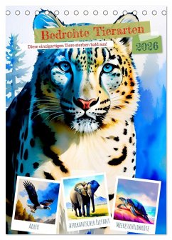 Cover Bedrohte Tierarten 2026 (Tischkalender 2026 DIN A5 hoch), CALVENDO Monatskalender