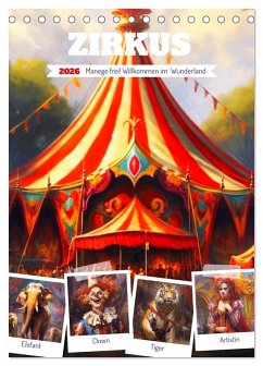 Zirkus. Manege frei! Willkommen im nostalgischen Wunderland (Tischkalender 2026 DIN A5 hoch), CALVENDO Monatskalender
