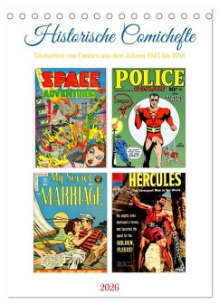 Cover Historische Comichefte (Tischkalender 2026 DIN A5 hoch), CALVENDO Monatskalender