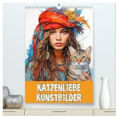 Cover Katzenliebe Kunstbilder (hochwertiger Premium Wandkalender 2026 DIN A2 hoch), Kunstdruck in Hochglanz