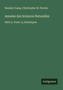 Cover Annales des Sciences Naturelles