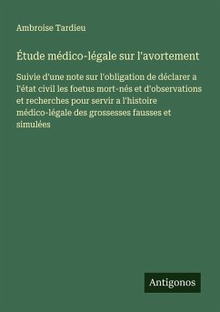 Cover Étude médico-légale sur l'avortement