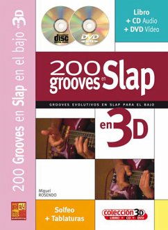 Cover Miguel Rosendo, 200 Grooves en Slap 3D Bass Guitar Buch + CD + CD-ROM
