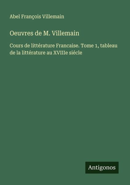 Oeuvres de M. Villemain Oeuvres de M. Villemain
