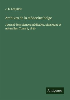 Cover Archives de la médecine belge