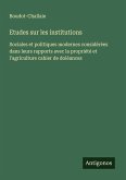 Etudes sur les institutions