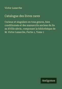 Cover Catalogue des livres rares