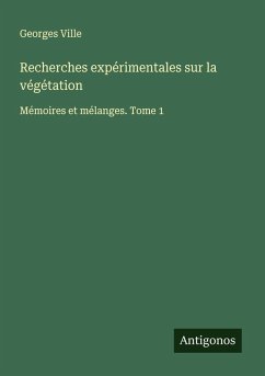 Cover Recherches expérimentales sur la végétation
