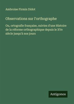 Cover Observations sur l'orthographe