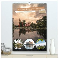 Sachsens Burgen und Schlösser - Beschreibbarer Kalender mit Ortsangaben (hochwertiger Premium Wandkalender 2026 DIN A2 hoch), Kunstdruck in Hochglanz