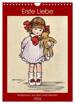 Cover Erste Liebe - Teddybären auf alten Ansichtskarten (Wandkalender 2026 DIN A4 hoch), CALVENDO Monatskalender