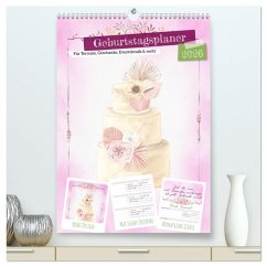 Cover Geburtstagsplaner Boho Rosa - Für Termine, Geschenke, Eventdetails & mehr (hochwertiger Premium Wandkalender 2026 DIN A2 hoch), Kunstdruck in Hochglanz