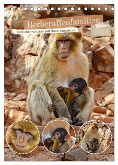 Cover Berberaffenfamilien (Tischkalender 2026 DIN A5 hoch), CALVENDO Monatskalender