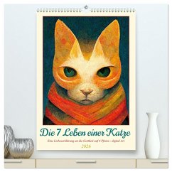 Die 7 Leben einer Katze (hochwertiger Premium Wandkalender 2026 DIN A2 hoch), Kunstdruck in Hochglanz