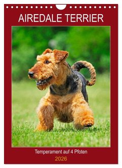 Cover Airedale Terrier - Temperament auf 4 Pfoten (Wandkalender 2026 DIN A4 hoch), CALVENDO Monatskalender