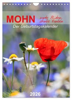 Cover Mohn, zarte Blüten, starke Farben, der Geburtstagskalender (Wandkalender 2026 DIN A4 hoch), CALVENDO Monatskalender