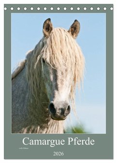 Cover Camargue Pferde - weiße Mähnen (Tischkalender 2026 DIN A5 hoch), CALVENDO Monatskalender