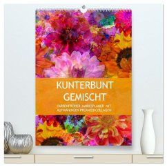 Cover Kunterbunt gemischt - Kunterbunt gemischt - Farbenfroher Jahresplaner mit aufwändigen Pflanzencollagen (hochwertiger Premium Wandkalender 2026 DIN A2 hoch), Kunstdruck in Hochglanz