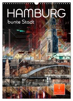 Cover Hamburg bunte Stadt (Wandkalender 2026 DIN A3 hoch), CALVENDO Monatskalender