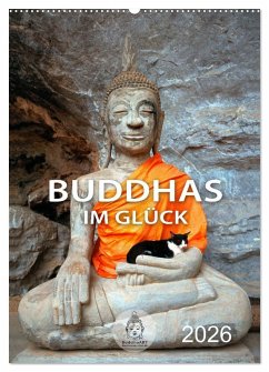 Buddhas im Glück (Wandkalender 2026 DIN A2 hoch), CALVENDO Monatskalender Cover Buddhas im Glück (Wandkalender 2026 DIN A2 hoch), CALVENDO Monatskalender
