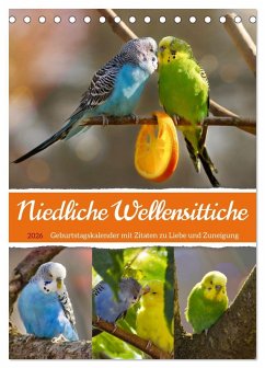 Niedliche Wellensittiche (Tischkalender 2026 DIN A5 hoch), CALVENDO Monatskalender Cover Niedliche Wellensittiche (Tischkalender 2026 DIN A5 hoch), CALVENDO Monatskalender
