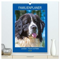 Familienplaner Landseer - Freund und Retter (hochwertiger Premium Wandkalender 2026 DIN A2 hoch), Kunstdruck in Hochglanz