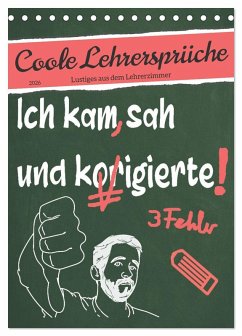 Cover Coole Lehrersprüche (Tischkalender 2026 DIN A5 hoch), CALVENDO Monatskalender