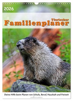 Cover Tierischer Familienplaner (Wandkalender 2026 DIN A3 hoch), CALVENDO Monatskalender