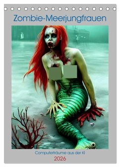 Cover Zombie-Meerjungfrauen - Computerträume aus der KI (Tischkalender 2026 DIN A5 hoch), CALVENDO Monatskalender