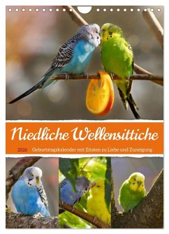 Cover Niedliche Wellensittiche (Wandkalender 2026 DIN A4 hoch), CALVENDO Monatskalender
