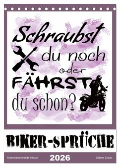 Cover Biker-Sprüche (Tischkalender 2026 DIN A5 hoch), CALVENDO Monatskalender
