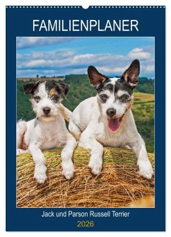 Familienplaner Jack und Parson Russell Terrier (Wandkalender 2026 DIN A2 hoch), CALVENDO Monatskalender