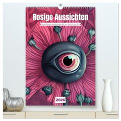 Cover Rosige Aussichten - Diese Blumen beobachten dich auf Schritt und Tritt (hochwertiger Premium Wandkalender 2026 DIN A2 hoch), Kunstdruck in Hochglanz