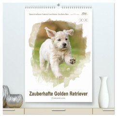 Zauberhafte Golden Retriever (hochwertiger Premium Wandkalender 2026 DIN A2 hoch), Kunstdruck in Hochglanz Zauberhafte Golden Retriever (hochwertiger Premium Wandkalender 2026 DIN A2 hoch), Kunstdruck in Hochglanz