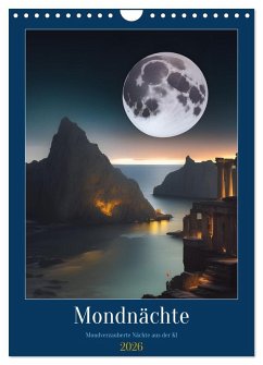 Cover Mondnächte- Mondverzauberte Nächte aus der KI (Wandkalender 2026 DIN A4 hoch), CALVENDO Monatskalender