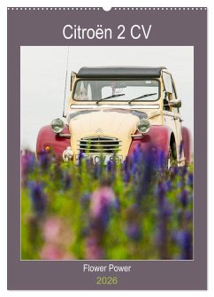 Cover Citroën 2 CV - Flower Power (Wandkalender 2026 DIN A2 hoch), CALVENDO Monatskalender