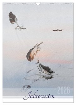Jahreszeiten in Stil japanischer Malerei - Kunst (Wandkalender 2026 DIN A3 hoch), CALVENDO Monatskalender