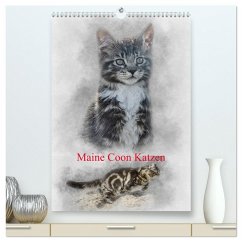 Maine Coon Katzen (hochwertiger Premium Wandkalender 2026 DIN A2 hoch), Kunstdruck in Hochglanz