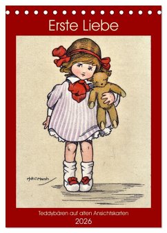 Cover Erste Liebe - Teddybären auf alten Ansichtskarten (Tischkalender 2026 DIN A5 hoch), CALVENDO Monatskalender