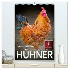 Hühner - buntes Federvieh (hochwertiger Premium Wandkalender 2026 DIN A2 hoch), Kunstdruck in Hochglanz Hühner - buntes Federvieh (hochwertiger Premium Wandkalender 2026 DIN A2 hoch), Kunstdruck in Hochglanz