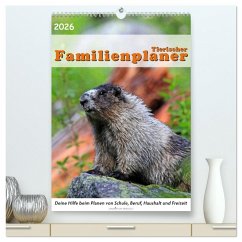 Cover Tierischer Familienplaner (hochwertiger Premium Wandkalender 2026 DIN A2 hoch), Kunstdruck in Hochglanz