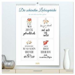 Liebessprüche (hochwertiger Premium Wandkalender 2026 DIN A2 hoch), Kunstdruck in Hochglanz Liebessprüche (hochwertiger Premium Wandkalender 2026 DIN A2 hoch), Kunstdruck in Hochglanz