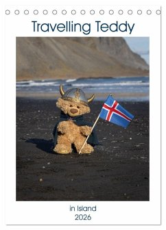 Cover Travelling Teddy in Island (Tischkalender 2026 DIN A5 hoch), CALVENDO Monatskalender